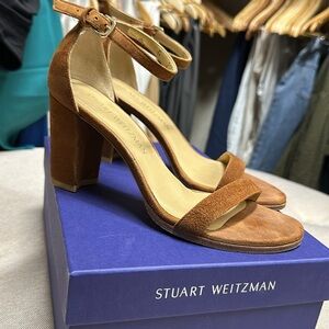 Stuart Weitzman NearlyNude strap heels sandals size 6.5